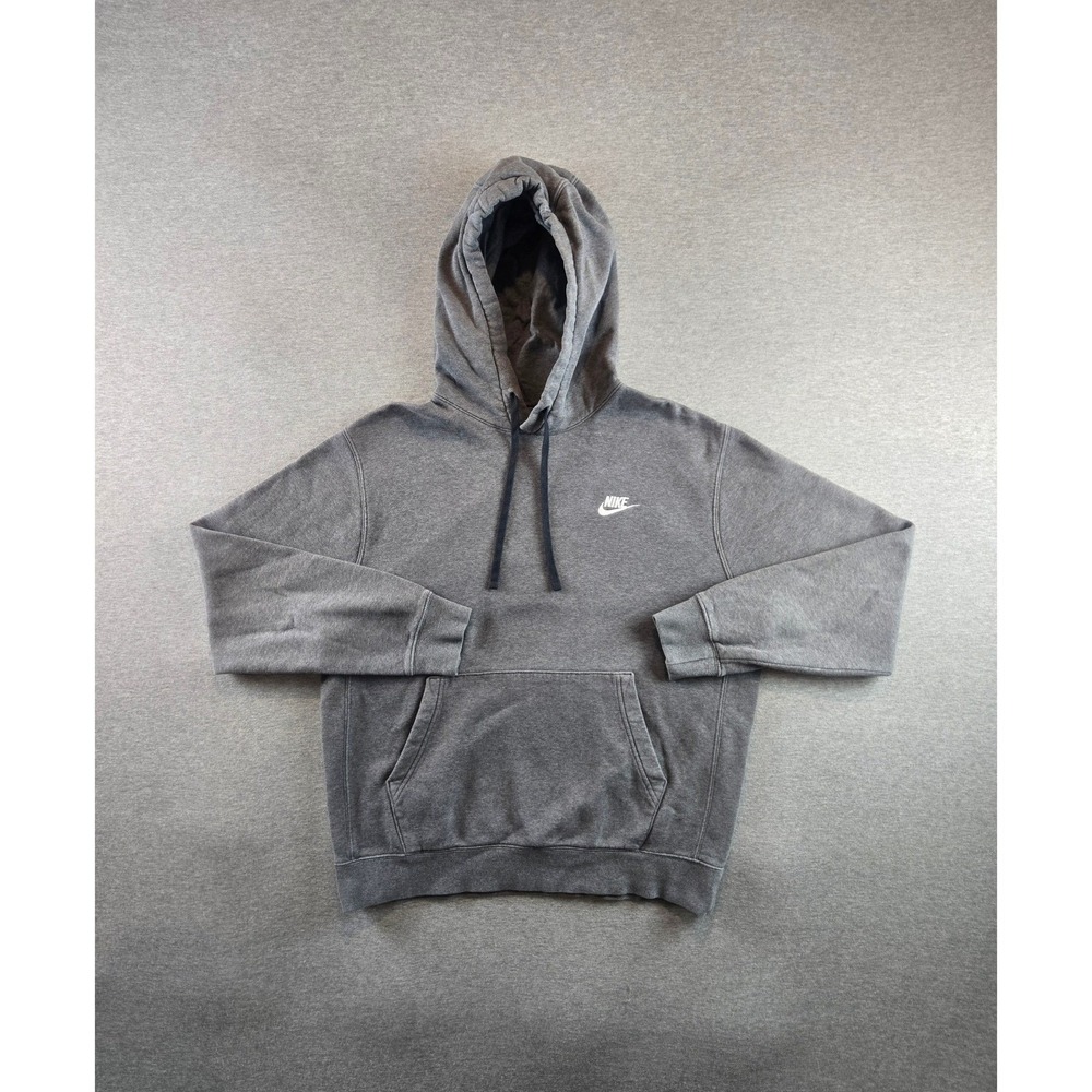 Nike Sportswear Club Fleece Mens Medium Gray Pullover Hoodie BV2654-010 Swoosh